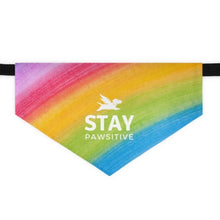 Load image into Gallery viewer, Stay Pawsitive (Rainbow) Bandana Collar