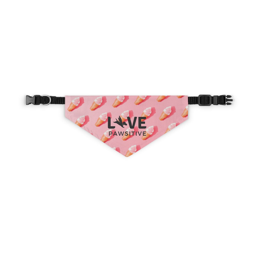 Live Pawsitive Bandana Collar (Pink Ice Cream Theme)