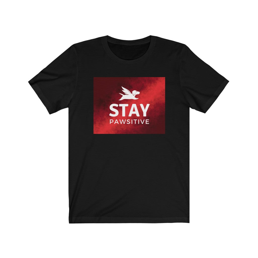 Stay Pawsitive (Red) Unisex T-shirt