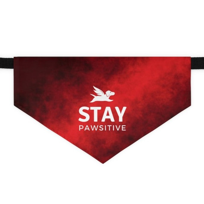 Stay Pawsitive (Red) Bandana Collar