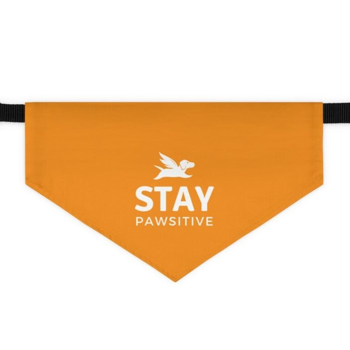 Stay Pawsitive Bandana Collar (Orange)